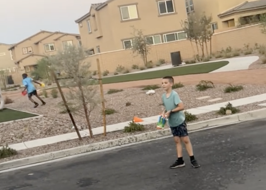 child standing in the street